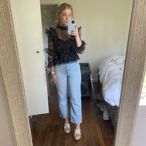 Anthropologie Top - Black Ruffle